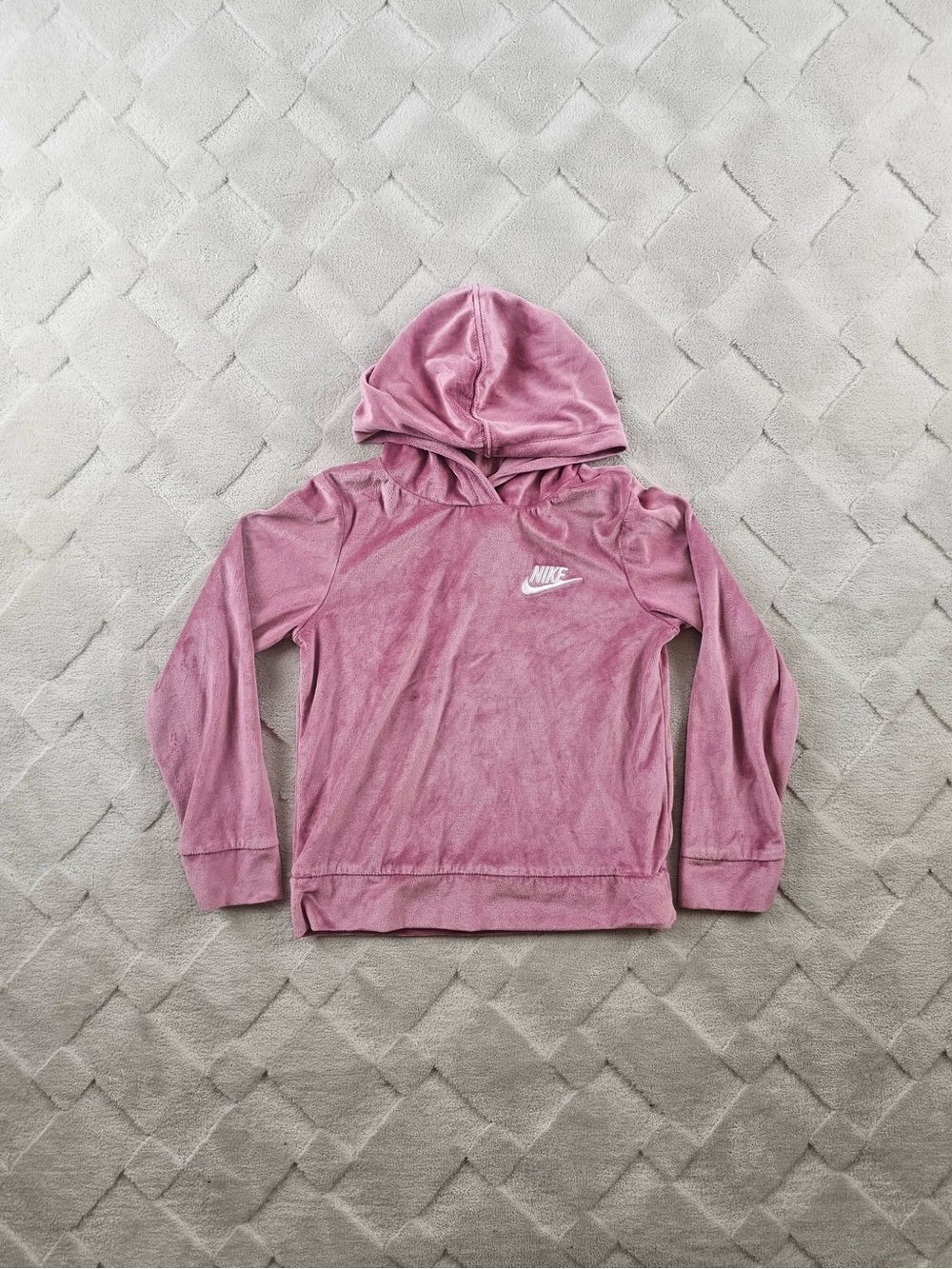 Nike Velour Hoodie Youth Kids 6X Girl Pink Pull Over